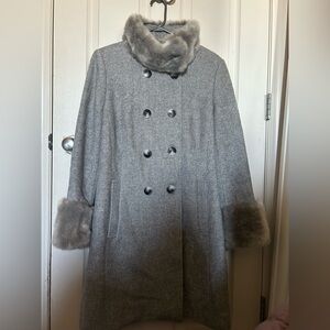 Jacques Vert Elegant Gray Double-Breasted Women's Coat